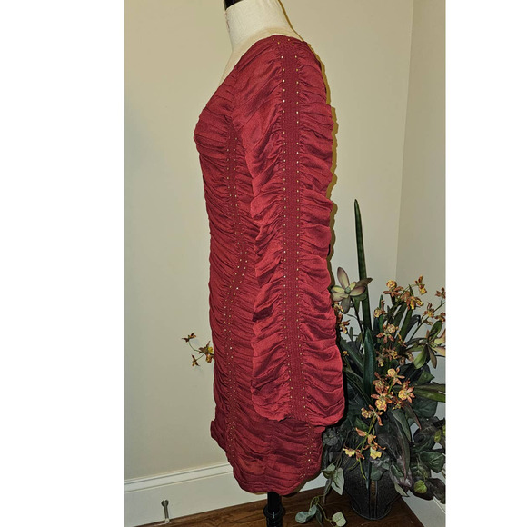 New FREE PEOPLE Western Romance Mini Dress $448 SIZE 4 Red - Picture 5 of 7